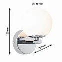 Paulmann wall luminaire GOVE IP44, chrome 