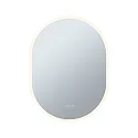 Spejl med belysning MIRRA 60 X 80CM oval, CCT Switch, med touch-dæmper, med varmefunktion IP44, hvid mat dæmpbar