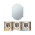 Paulmann Spejl med belysning MIRRA 60 X 80CM oval, CCT Switch, med touch-dæmper, med varmefunktion IP44, hvid mat dæmpbar