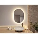 Paulmann Spejl med belysning MIRRA 60 X 80CM oval, CCT Switch, med touch-dæmper, med varmefunktion IP44, hvid mat dæmpbar