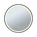 Spejl med belysning MIRRA LED Ø 59CM rund, CCT Switch, med touch-dæmper, med varmefunktion IP44, mat, sort dæmpbar