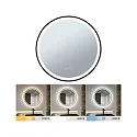 Paulmann Spejl med belysning MIRRA LED Ø 59CM rund, CCT Switch, med touch-dæmper, med varmefunktion IP44, mat, sort dæmpbar