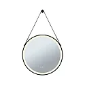 Spejl med belysning MIRRA Ø 60CM rund, CCT Switch, med touch-dæmper, med tape, med varmefunktion IP44, sort mat dæmpbar