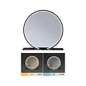 mirror with lighting MIRO Ø 50CM round, with frame, tunable white, with shelf IP44, black matt 