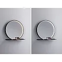 mirror with lighting MIRO Ø 50CM round, with frame, tunable white, with shelf IP44, black matt 