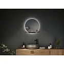 Paulmann mirror with lighting MIRO Ø 50CM round, without frame, tunable white, with shelf IP44, black matt 