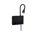 Læselampe HALINA LED med USB tilslutning IP20, sort 