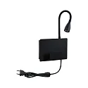 Paulmann Læselampe HALINA LED med USB tilslutning IP20, sort 