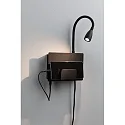 Paulmann Læselampe HALINA LED med USB tilslutning IP20, sort 