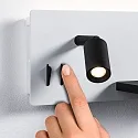 Paulmann reading lamp SERRA LED with USB connection, right IP20, black, white dimmable