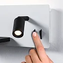Paulmann Læselampe SERRA LED med USB tilslutning, venstre IP20, sort, hvid dæmpbar