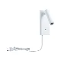 Paulmann Læselampe HULDA LED med USB tilslutning IP20, hvid dæmpbar
