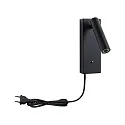 Paulmann Læselampe HULDA LED med USB tilslutning IP20, sort dæmpbar