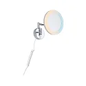 Spejl med belysning MASUA IP44 - 3X ZOOM 3-fold, rund, med fleksibel arm, CCT Switch, vipbar IP44 / IP20, chrom 