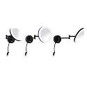 Spejl med belysning MASUA IP44 - 3X ZOOM 3-fold, rund, med fleksibel arm, CCT Switch, vipbar IP44 / IP20, sort mat 
