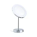 Spejl med belysning MASUA IP44 - 3X ZOOM 3-fold, rund, CCT Switch, med stik, justerbar IP44 / IP20, chrom 