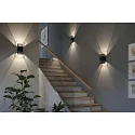Udendørs wall luminaire THARIN up / down, firkantet, justerbar IP44, sort 