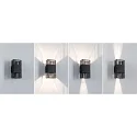 Udendørs wall luminaire THARIN up / down, firkantet, justerbar IP44, sort 
