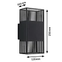 Udendørs wall luminaire THARIN up / down, firkantet, justerbar IP44, sort 