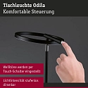 Paulmann Bordlampe ODILA tunable white, justerbar, med touch-dæmper, ringform IP20, dæmpbar