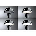 Paulmann Batteri bordlampe ONZO med USB tilslutning, med touch-dæmper IP44, blank, sort dæmpbar