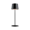 Paulmann Batteri bordlampe GILO USB-C up / down, med USB tilslutning, gå tilbage, med touch-dæmper IP44, sort mat dæmpbar