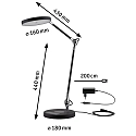 Bordlampe NUMIS QI CCT Switch, justerbar, med Qi-opladningsfunktion IP20, dæmpbar