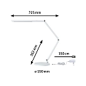 Paulmann Bordlampe FLEXBAR CCT Switch, justerbar, med touch-dæmper IP20, hvid dæmpbar