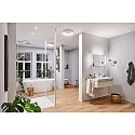 Paulmann mirror with lighting JORA LED square, with switch, with jointed arm, CCT Switch, with plug IP44, chrome, white 