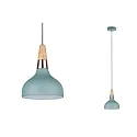 Paulmann Pendel Neordic Juna 1-flamme, blød grøn/kobber/træ, 16cm