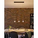 Paulmann Pendel ALDAN LED up / down, 3-flammer, aluminium børstet, sort dæmpbar
