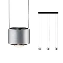 Paulmann Pendel ALDAN LED up / down, 3-flammer, aluminium børstet, sort dæmpbar