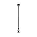 Paulmann Pendel LARUS E27 IP44, sort chrom dæmpbar