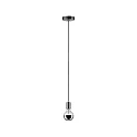 Paulmann Pendel LARUS E27 IP44, sort chrom dæmpbar
