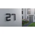 Paulmann solar house number light with accumulator, indirect IP44, black, white matt 