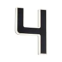 Solar husnummer lys med batteri, indirekte IP44, sort, hvid mat 