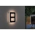 Paulmann solar house number light with accumulator, indirect IP44, black, white matt 