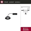 Paulmann recessed luminaire SORMUS round, set of 1 IP65, black matt  6,5W 560lm 3000K 100° 100° CRI >80