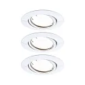 Indbygningslampe BASE COIN LED svingbar, sæt med 3, ZigBee styrbar LED IP20, hvid dæmpbar 5W 430lm 3000K CRI 80-89