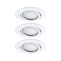 Paulmann recessed luminaire BASE COIN LED swivelling, set of 3, ZigBee controllable LED IP20, white dimmable 5W 430lm 3000K CRI 80-89