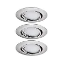 Paulmann Indbygningslampe BASE COIN LED svingbar, sæt med 3, ZigBee styrbar LED IP20, jern børstet dæmpbar 5W 430lm 3000K CRI 80-89