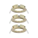 Paulmann Set of 3 Recessed luminaire CHOOSE, fixed, IP44, 230V, max. 3x 10W Ø5.1cm, brass brushed