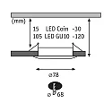 Paulmann Set of 3 Recessed luminaire CHOOSE, fixed, IP44, 230V, max. 3x 10W Ø5.1cm, brass brushed