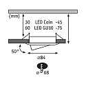 Paulmann Set of 3 Recessed luminaire CHOOSE, swivelling, IP23, 230V, max. 3x 10W Ø5.1cm, white matt