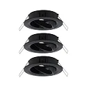 Paulmann Set of 3 Recessed luminaire CHOOSE, swivelling, IP23, 230V, max. 3x 10W Ø5.1cm, black matt
