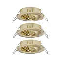 Paulmann Set of 3 Recessed luminaire CHOOSE, swivelling, IP23, 230V, max. 3x 10W Ø5.1cm, brass brushed