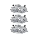 Paulmann Set of 3 Recessed luminaire CHOOSE, sivelling, IP23, 230V, max. 3x 10W Ø5.1cm, alu turned