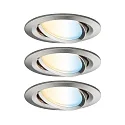 recessed luminaire NOVA PLUS COIN TW LED round, swivelling, set of 3, tunable white, ZigBee controllable IP23
