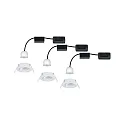 Paulmann Set of 3 Recessed spot LED NOVA MINI PLUS with LED Module, IP23, swivelling, 230V, 4.2W 2700K 300lm 38°, dimmable, white matt