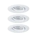 Paulmann Set of 3 Recessed spot LED NOVA MINI PLUS with LED Module, IP23, swivelling, 230V, 4.2W 2700K 300lm 38°, dimmable, white matt